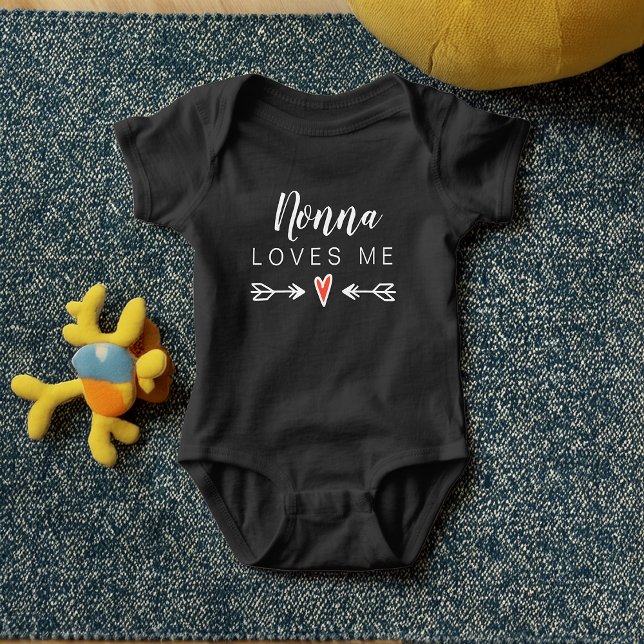 Cute Grandma Nonna Loves Me Customize Baby Bodysuit (Cute Grandma Nonna Loves Me Customize Baby Bodysuit)