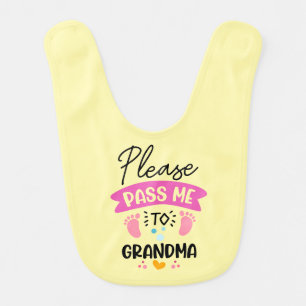 Cute Grandma pass word art girls Baby Bib