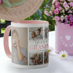 Cute Grandma Photo Collage Mug<br><div class="desc">Modern grandmother coffee mug featuring a 6 photo collage template,  the word "your the best grandma" in a cute pink gradient font,  and the grandkids names.</div>