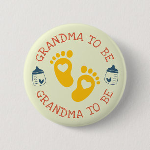 Cute Grandma To Be Custom Baby Shower Party Button
