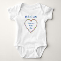 Cute Grandma's Boy Flower Heart Personalize Names