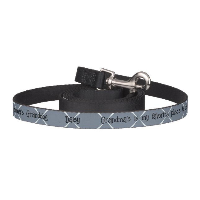 Cute Grandma's Granddog geometric Grey and white  Pet Leash (Hook)