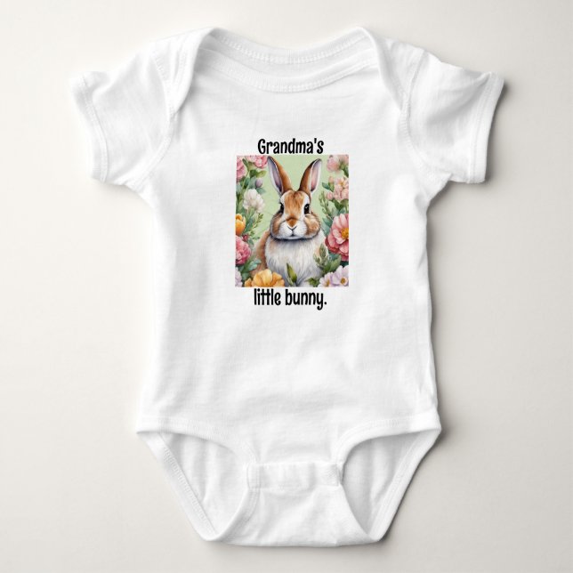 Cute Grandma's Little Bunny Baby Bodysuit (Front)