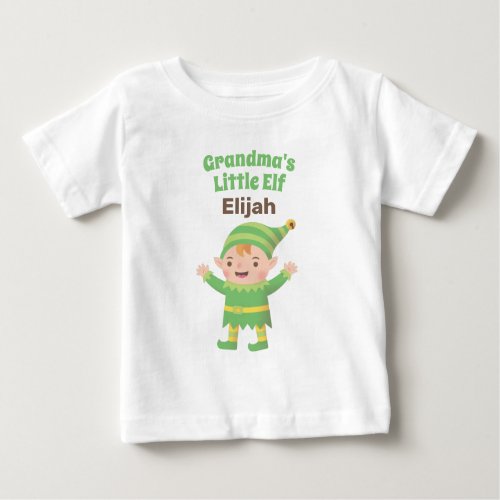 Cute Grandmas Little Elf Baby T_Shirt