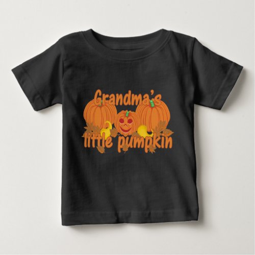 Cute Grandmas Little Pumpkin Halloween Baby T_Shirt