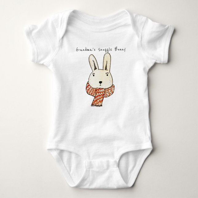 Cute Grandma's Snuggle Bunny Baby Bodysuit (Front)