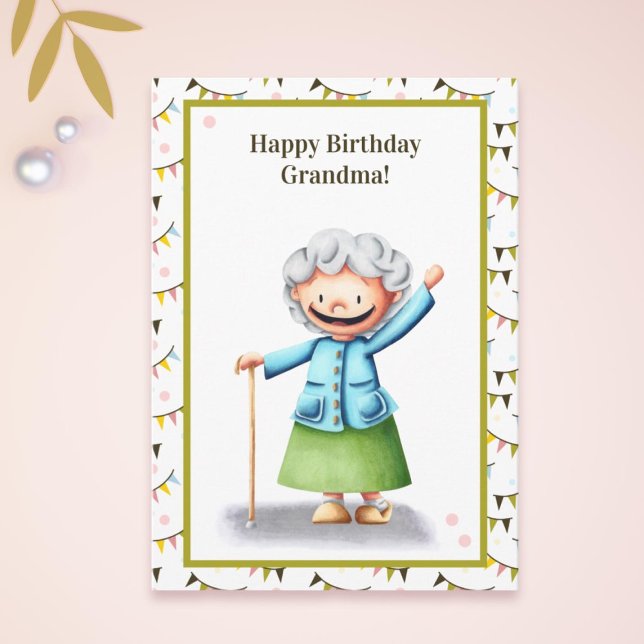 Cute Grandmother Personalized Birthday Card (Creator Uploaded)