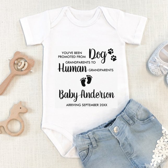 Cute Grandparents Pregnancy Announcement  Baby Bodysuit
