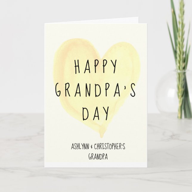 Cute Grandpa's Day for Father's Day Card (Front)