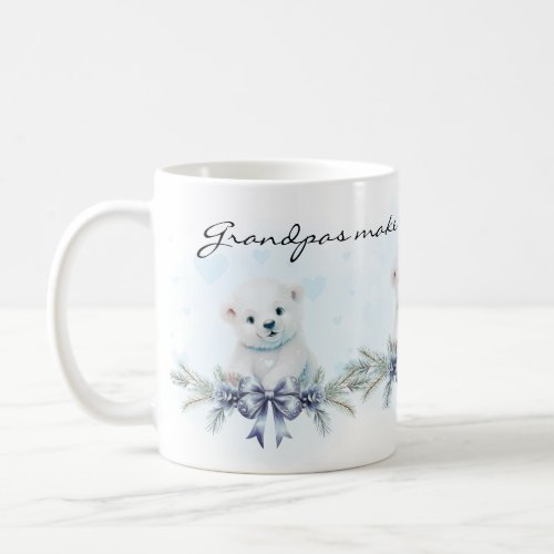 Cute Grandpas Make Life Sweeter Blue Hearts Coffee Mug