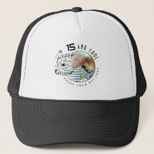 Cute Grandson Custom Photo Birthday Trucker Hat