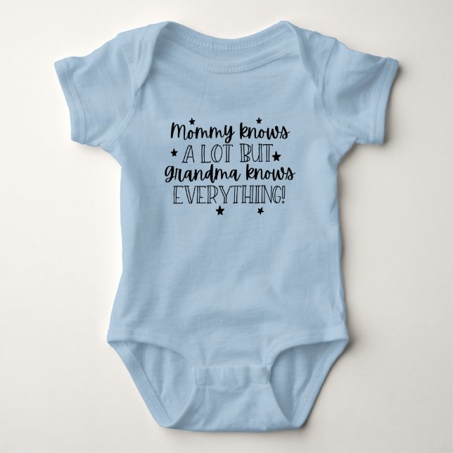 cute Grandson Mommy Grandma word art  Baby Bodysuit (Front)
