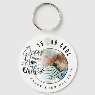 Cute Grandson Photo Gifts Keychain
