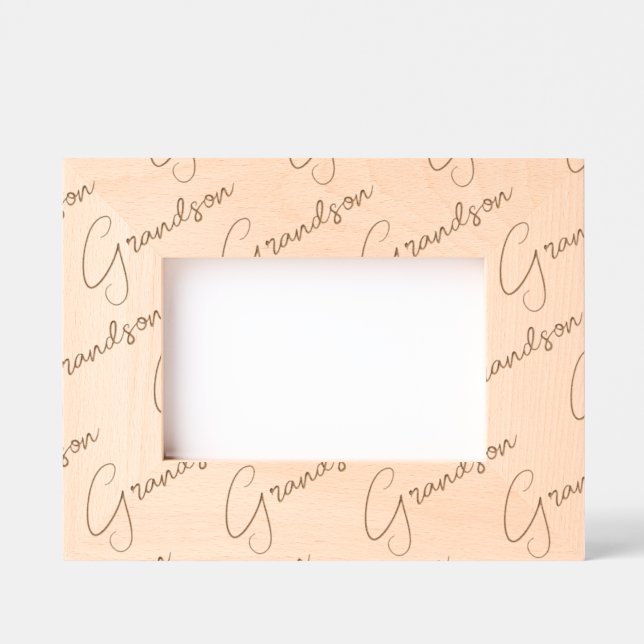 Cute Grandson Picture Wood Frame, 6x4" Landscape Engraved Frames (Front)