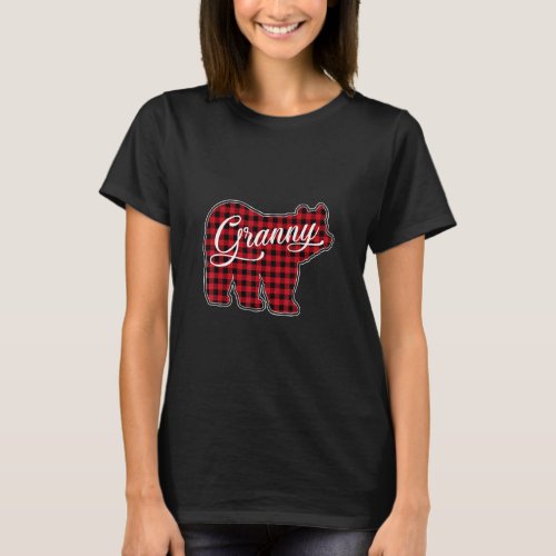 Cute Granny Red Plaid Bear Fun Ideas Costume Match T_Shirt