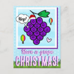 Cute Grape Christmas Temecula Holiday Postcard