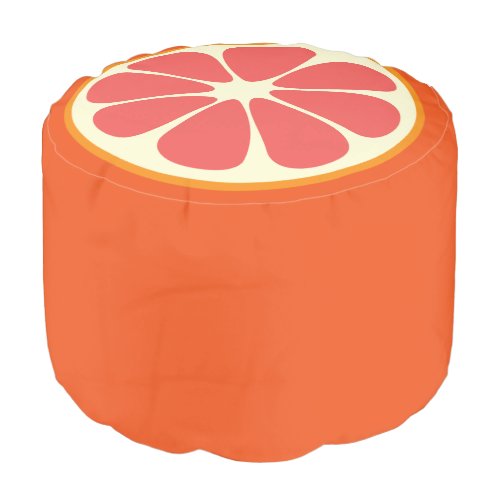 Cute Grapefruit Funny Foodie Citrus Fruit Slice Pouf