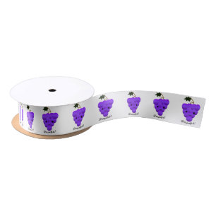 Cute Grapeful Grapes Satin Ribbon