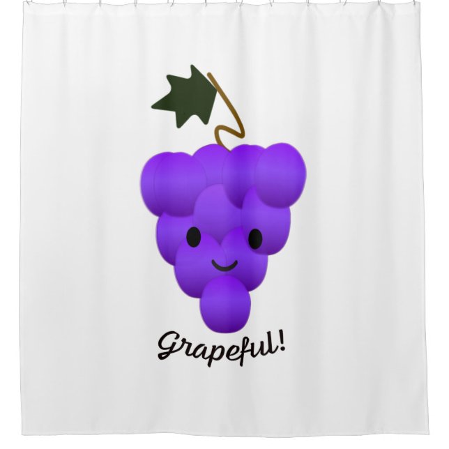 Cute Grapeful Grapes Shower Curtain (Front)