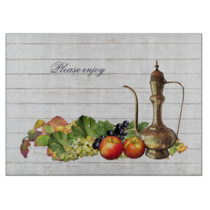 Cute Grapes and Wine Floral Nature Cutting Board
