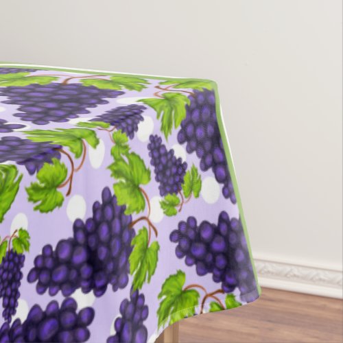 Cute Grapes Polka Dot  Chevron Purple Tablecloth