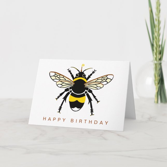  Cute  Graphic BEE- Wildlife - Nature Card (Front)
