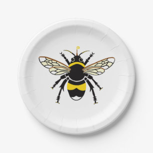 Cute Graphic Buzzy BEE - Save the bees- Party  Paper Plates
