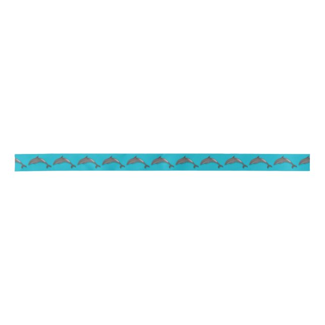 Cute graphic dolphin satin ribbon (Front)