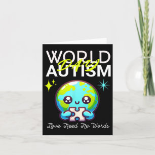 Cute Graphic Earth Autism Day Dad Mom Boys Girls L Card