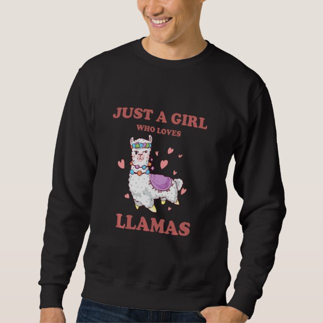 Cute Graphic Llama Animals  For Funny Llama Lovers Sweatshirt (Front)