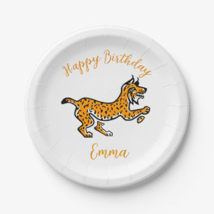 Cute graphic LYNX - Wildlife - Party Paper Plates