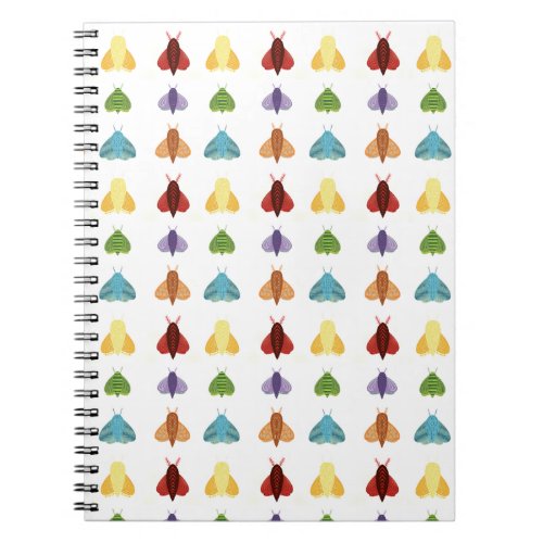 Cute Graphic Moth Illustration Vibrant Colors Notebook