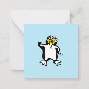Cute Graphic PENGUIN- Wild animals- Ocean Blue Note Card