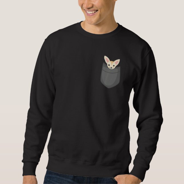 Cute Graphic Pocket Fennec Fox Sweatshirt (Front)