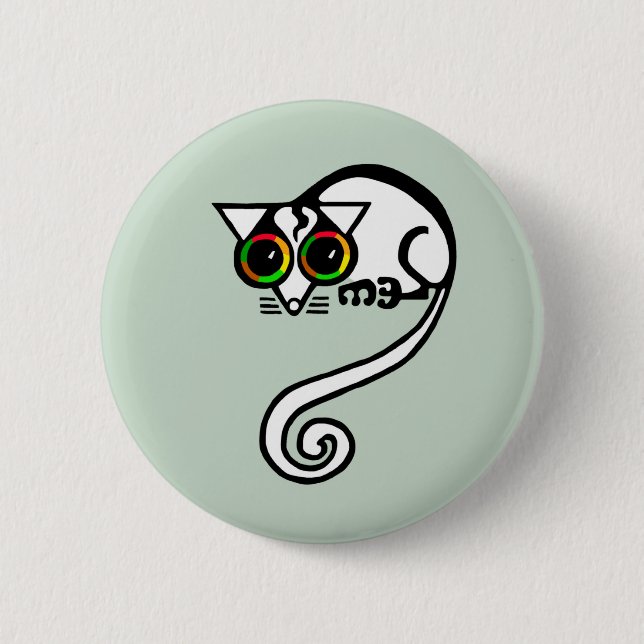  Cute graphic -POSSUM- Australian wildlife - Green Button (Front)