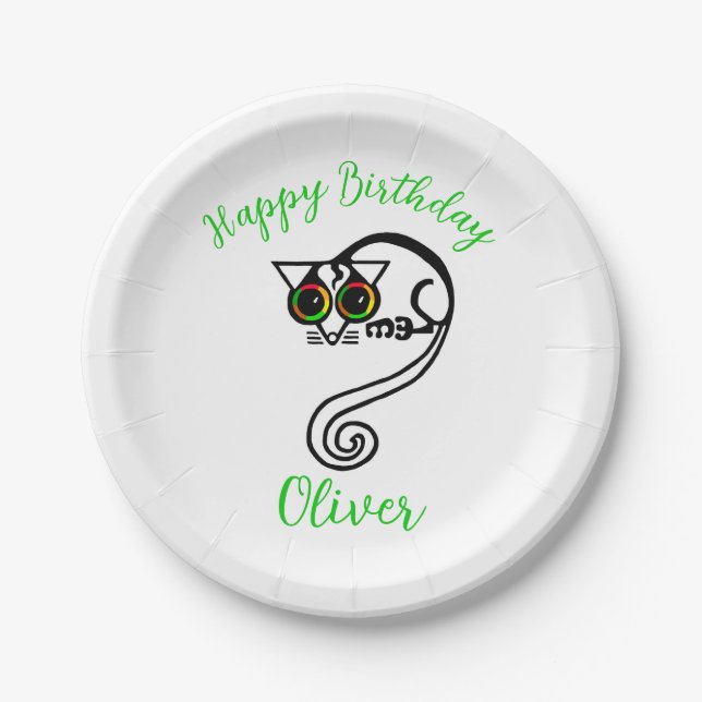 Cute graphic POSSUM - Nature - Party Paper Plates (Front)