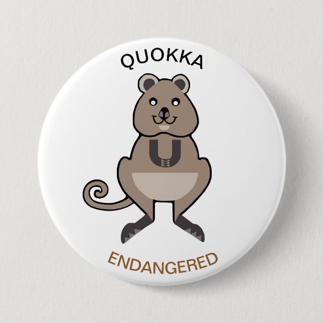 Cute graphic -  QUOKKA -Marsupial - Nature Button (Front)