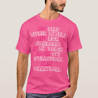 Cute Graphic Volleyball Player Tee Shirt