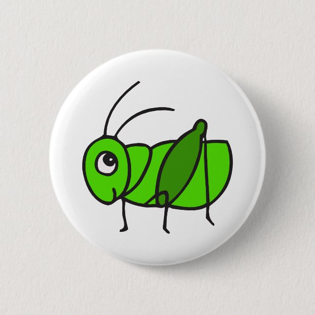 Cute Grasshopper Pinback Button (Front)