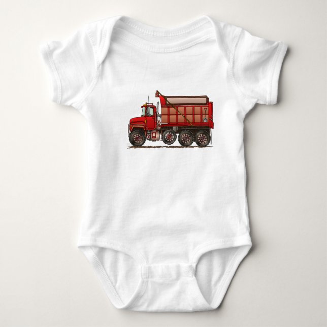 Cute Gravel dump truck Baby Bodysuit (Front)