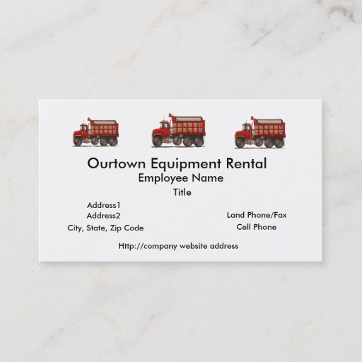 Customizable Cute Gravel Dump Truck Business Card