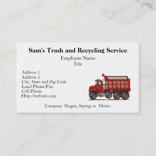Customizable Cute Gravel Dump Truck Business Cards