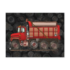 Cute Gravel Dump Truck Postcard