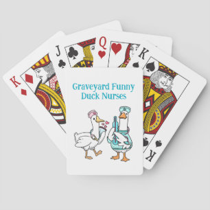 Cute Graveyard Funny Duck Nurses Poker Cards