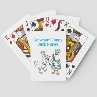 Cute Graveyard Funny Duck Nurses Poker Cards