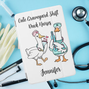 Cute Graveyard Shift Duck Funny Nurses Name iPad Mini Cover
