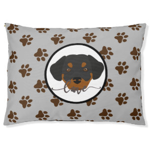Cute gray and brown paw print Dog Bed