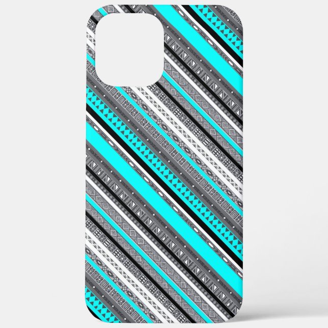 Cute gray aqua aztec patterns Case-Mate iPhone case (Back)