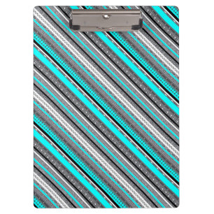 Cute gray aqua aztec patterns clipboard