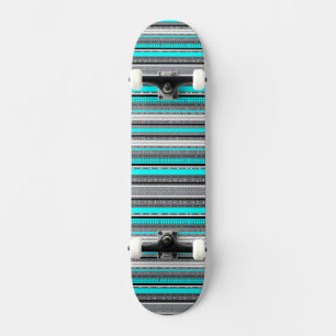 Cute gray aqua aztec patterns skateboard